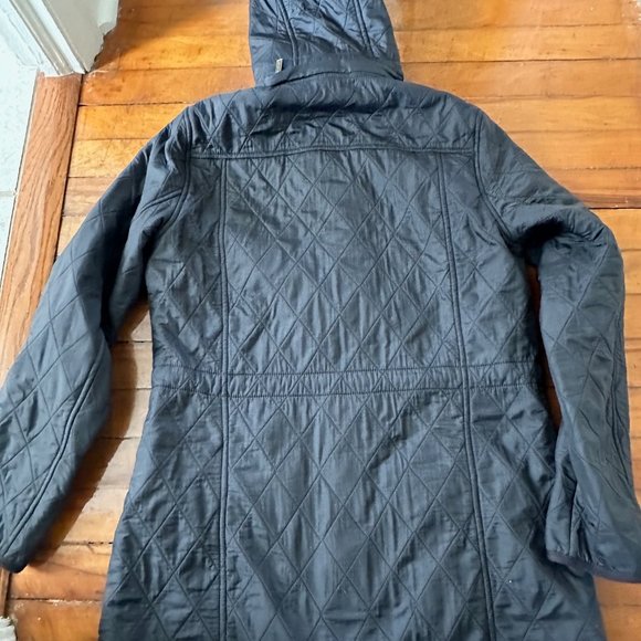 Barbour Black Quilted Parka - fleece lined, US size 6 - Vintage! Cool! - Picture 4 of 6